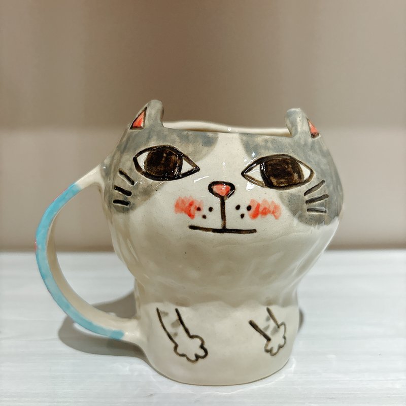 cat cup - แก้วมัค/แก้วกาแฟ - ดินเผา 