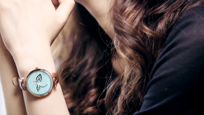 優雅 ‧ 時光 - 蝴蝶腕錶系列 - 縹緲青絢 - 女錶 - 不鏽鋼 咖啡色