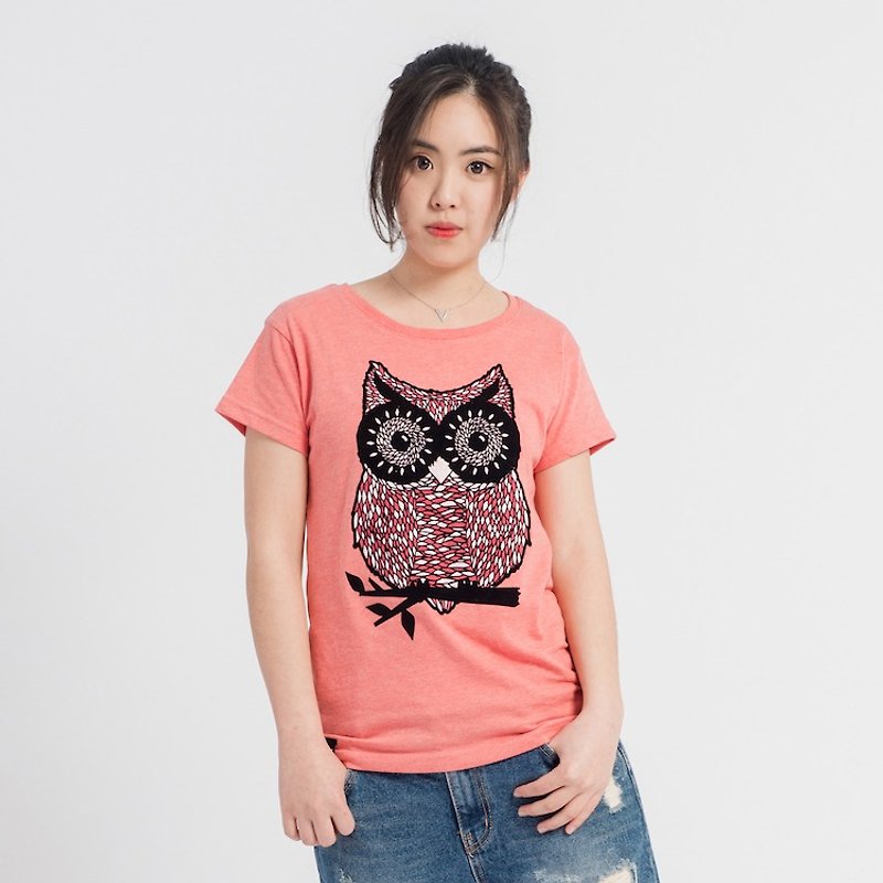 Guarding the forest-Owls-Red - Women's T-Shirts - Cotton & Hemp Red