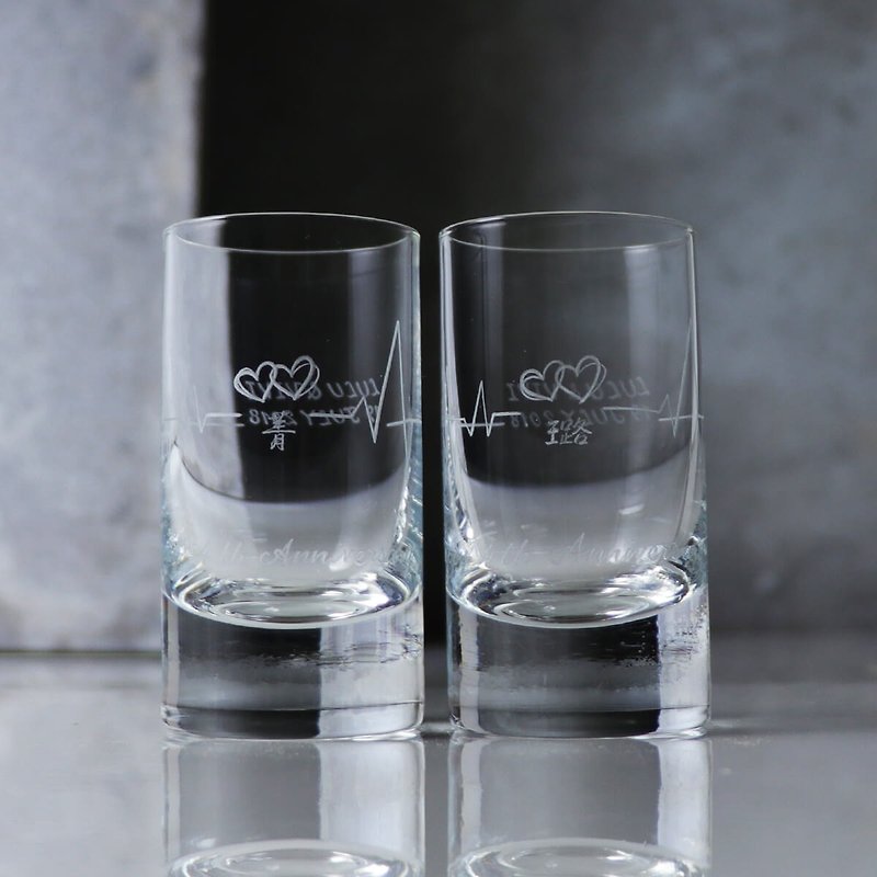 (One pair price) 46cc [SCHOTT ZWIESEL Germany Zeiss] The sound of heartbeat spirits paired glasses - แก้วไวน์ - แก้ว สีเทา