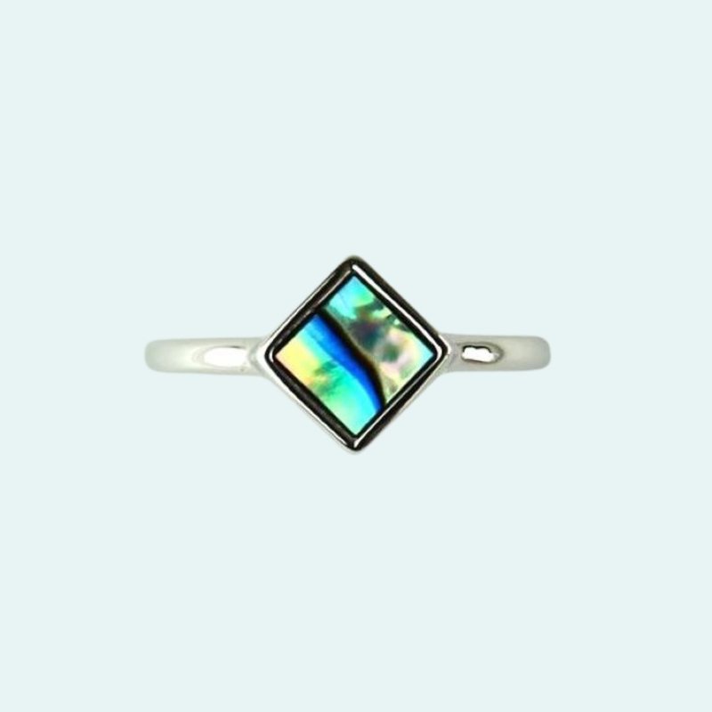 K10WG Abalone Ring - General Rings - Other Metals Silver