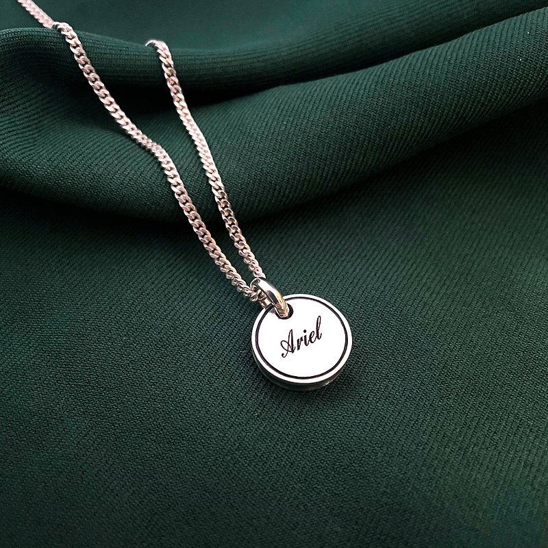 Chain Wash Series [Concentric Circles] 925 sterling silver small pendant (customized engraving/name necklace can be purchased as an add-on) - Necklaces - Sterling Silver Silver