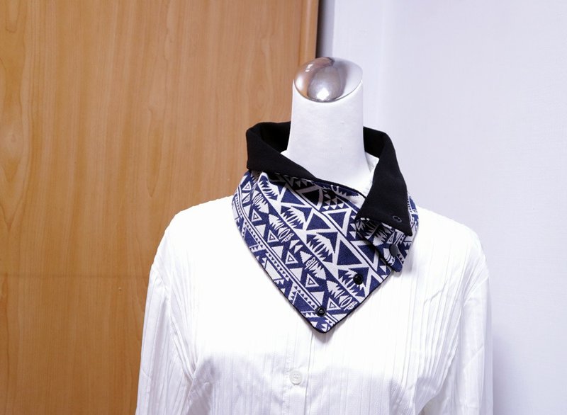 Multi-button~ Warm bib short scarf neck sleeve double-sided two-color suitable for both men and women - ผ้าพันคอถัก - วัสดุอื่นๆ 