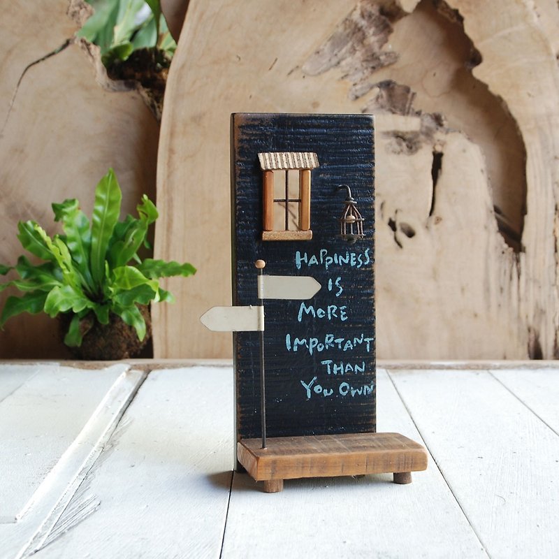 Micro pocket scene table Valentine's Day decoration / old wooden wind 6 - Items for Display - Wood Blue