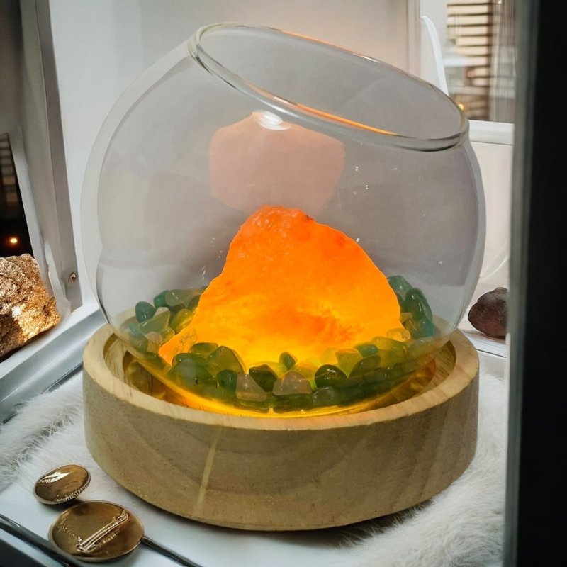 Mini Salt Lamp – A Healing Trinket for the Office, Night Light, Gift, and Feng - Items for Display - Other Materials Green