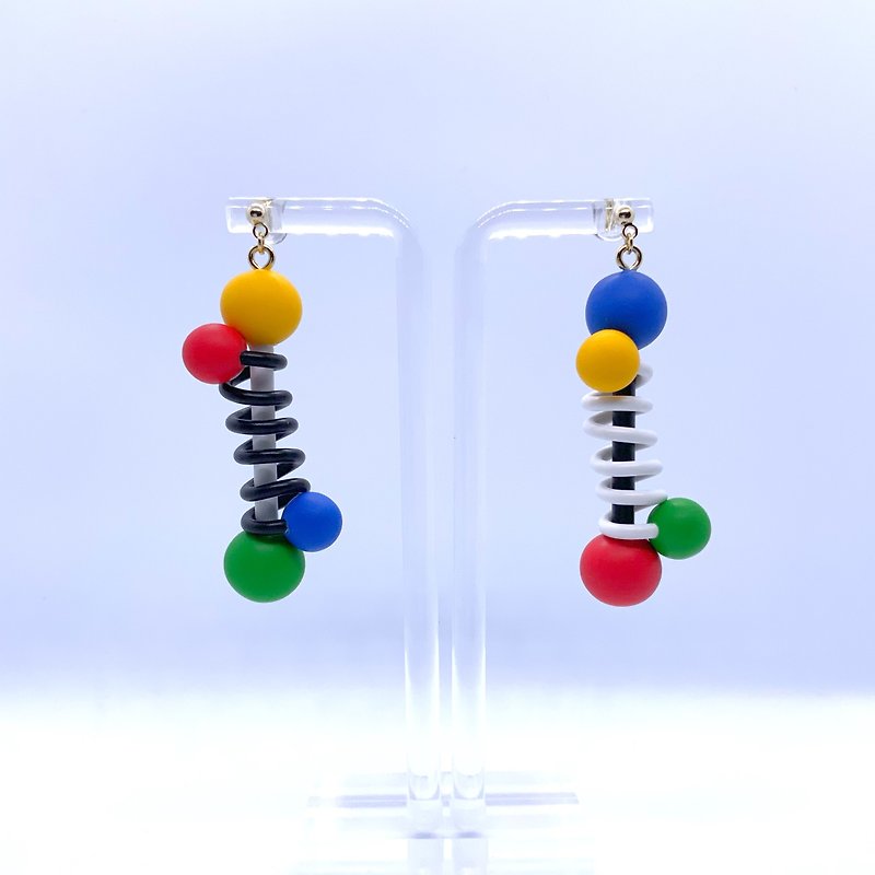 spiral multi pierced Clip-On - Earrings & Clip-ons - Clay Multicolor