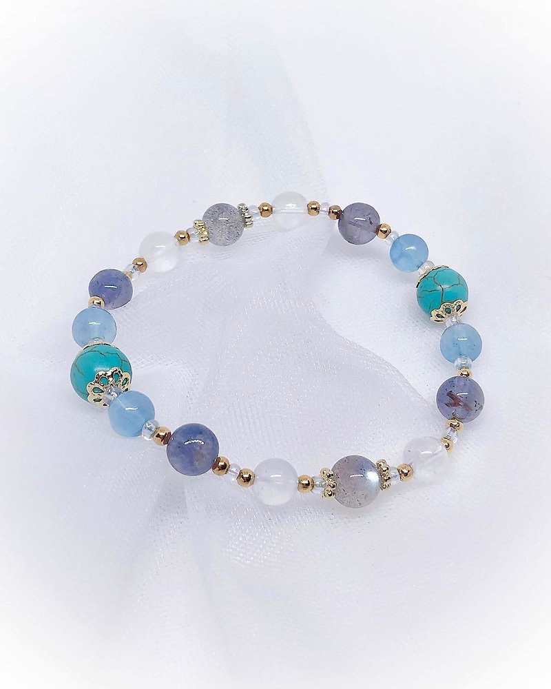 Sparkling | Aquamarine • Iolite • Stone • Labradorite • Turquoise | Bracelet - สร้อยข้อมือ - คริสตัล สีน้ำเงิน