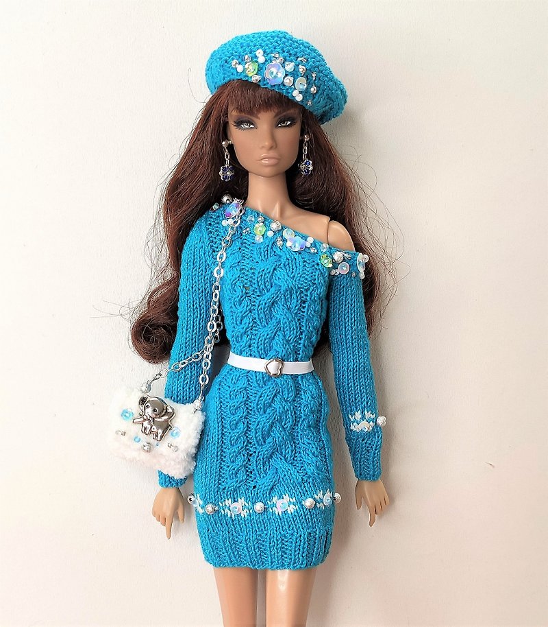 OOAK outfit handmade clothes for doll Poppy FR NuFace Barbie doll 12 in. 30cm