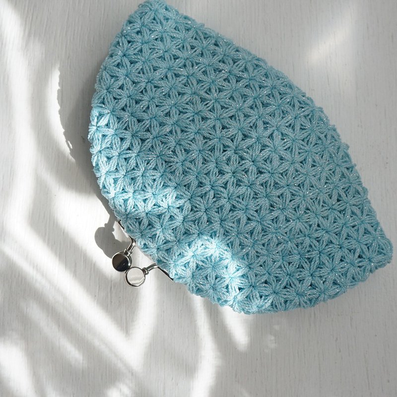 Ba-ba (m) Jasmine Stitch crochet pouch No.C1782 - 化妝包/收納袋 - 其他材質 藍色