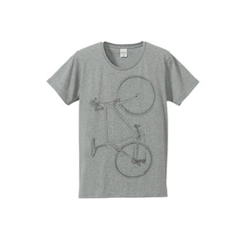 Colorless bike (4.7oz T-shirt gray) - เสื้อยืดผู้ชาย - ผ้าฝ้าย/ผ้าลินิน สีเทา
