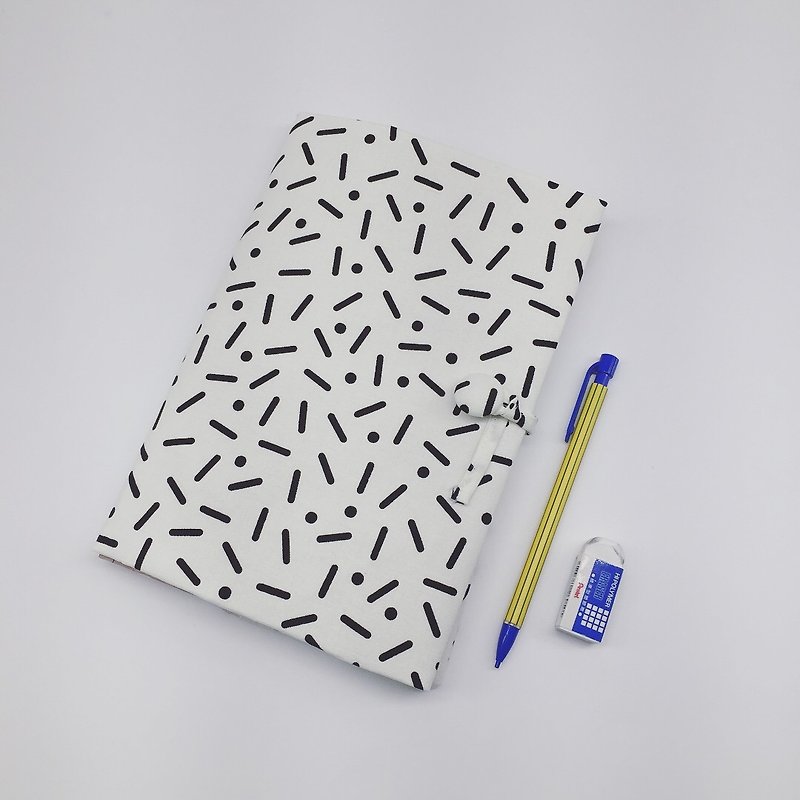 [Rain] white black stripes - Notebooks & Journals - Cotton & Hemp Black