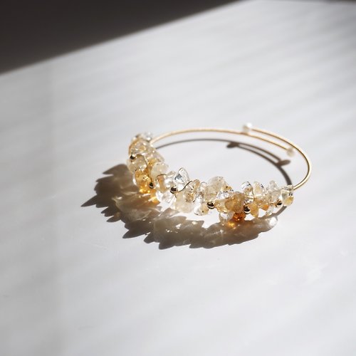 Né jewelry & life 陽光下的雛菊-碎石黃水晶手環