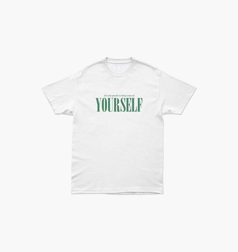 上衣 HAY : YOURSELF T-Shirt - White / Oatmeal (unisex) - T 恤 - 棉．麻 