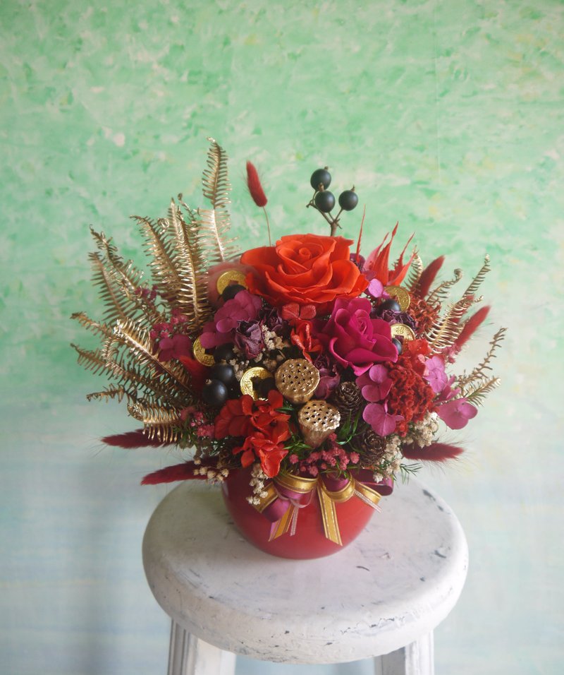 鴻圖大展 II.喜氣紅色系.乾燥花.開幕.升遷首選. - 乾燥花/永生花 - 植物．花 紅色