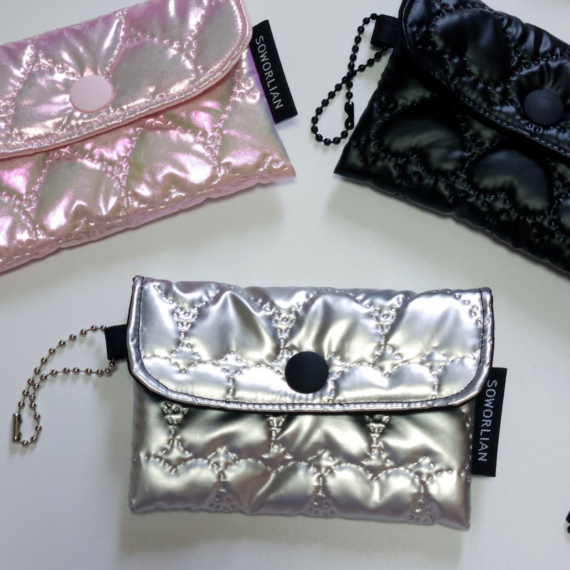 Soworlian_Simple Card Wallet / Heart - 錢包/皮夾/長短夾 - 其他材質 銀色