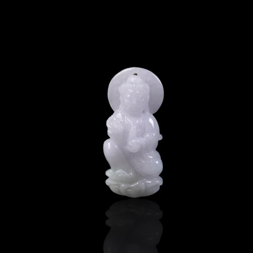 瓔珞翡翠 白翡翡翠觀音菩薩項鍊 | 天然緬甸玉翡翠A貨 | 送禮