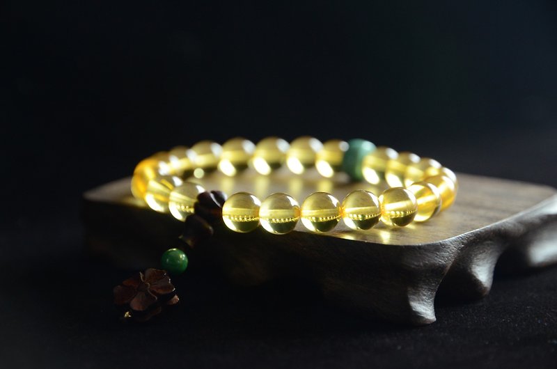 [Lin Zhisen] Amber Natural Amber Natural Organic Gem Turquoise Jade Bracelet - สร้อยข้อมือ - เครื่องเพชรพลอย สีเหลือง