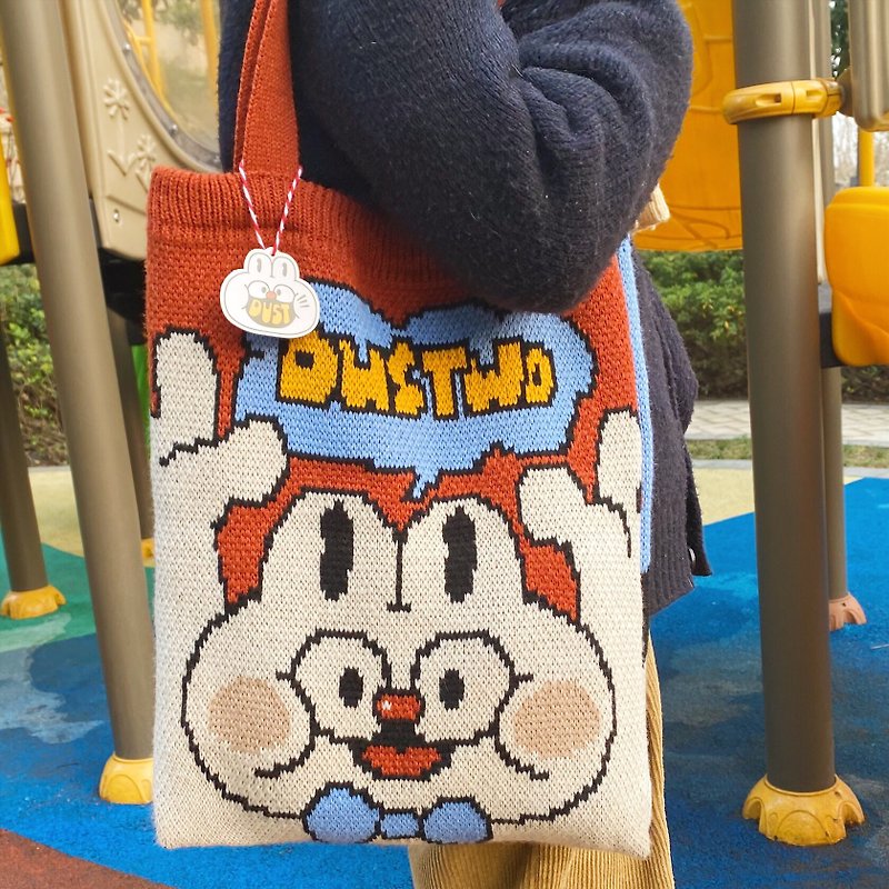 Dustwo  bunny-goose knitted bag - กระเป๋าถือ - ขนแกะ หลากหลายสี