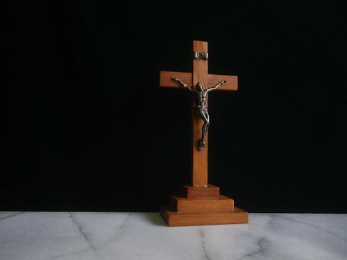 老時光OLD-TIME Vintage & Classic & Deco 【老時光 OLD-TIME】早期木製耶穌十字架