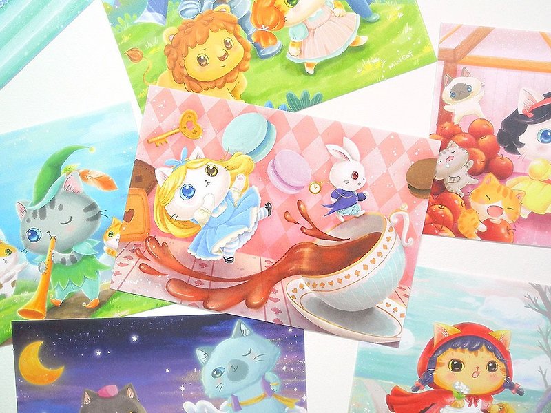 Secret cat&#39;s secret fairy tale series postcards (12 styles in total)