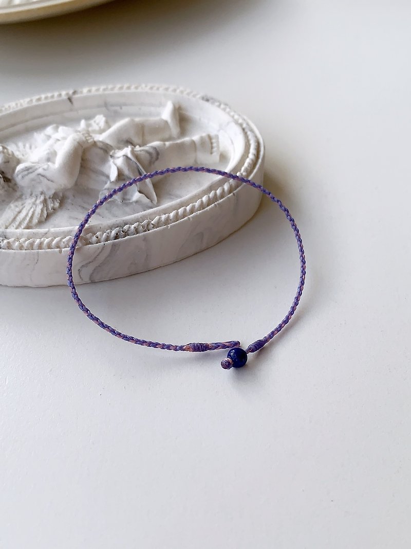 Lapis lazuli violet *3+ rose powder four-strand ultra-fine / guardian soul - สร้อยข้อมือ - วัสดุอื่นๆ สีน้ำเงิน