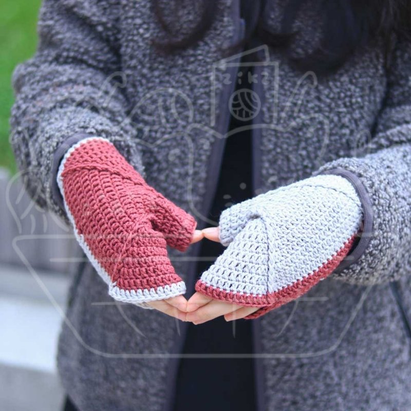 【影片教學+材料包】露指浮紋手套(DMC Woolly Yarn版) - 編織/刺繡/羊毛氈/縫紉 - 棉．麻 多色