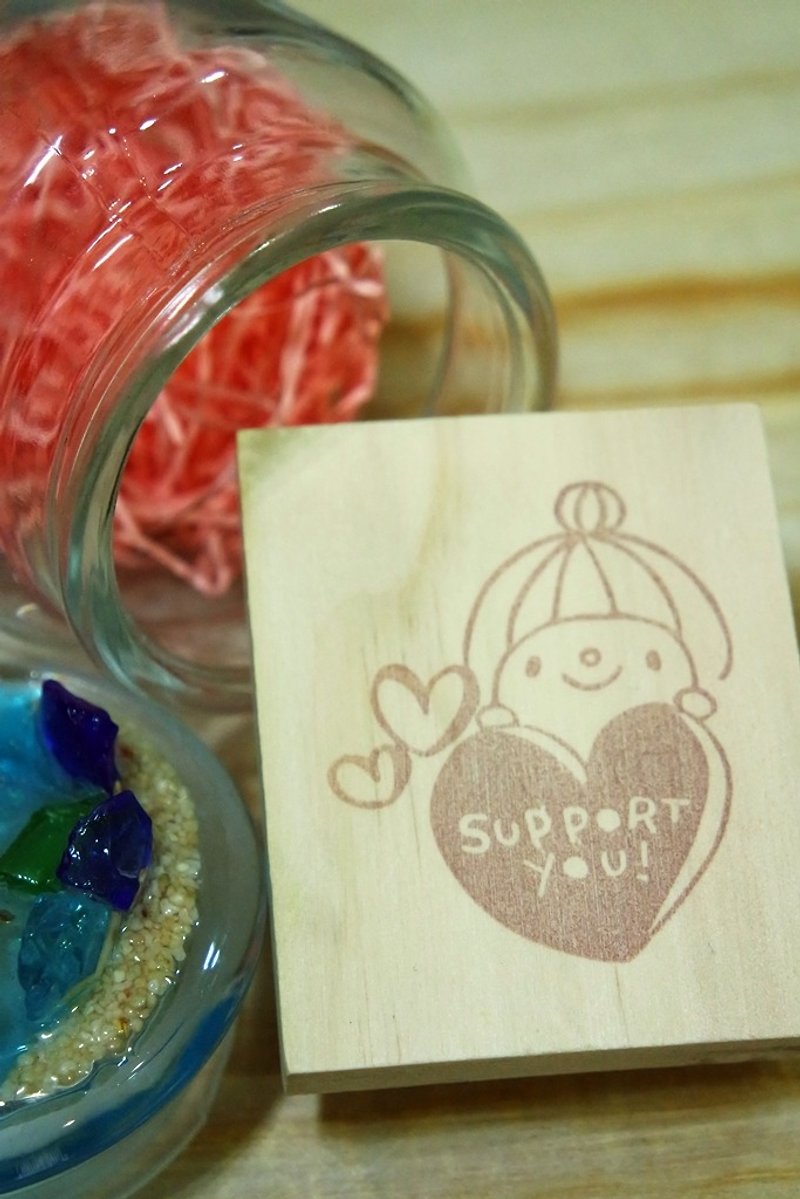 Hand carved stamp / love girl / SUPPORT YOU - ตราปั๊ม/สแตมป์/หมึก - ยาง 