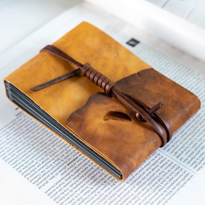 相片集 Instax Album, Polaroid, Vintage Scrapbook (Natural Edge / Rustic Brown) - 相簿/相本 - 真皮 