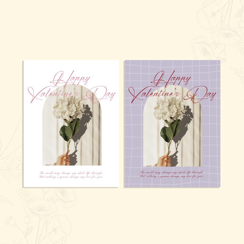 【情人節 萬用卡片】Valentine's Day 花朵小卡_清新花朵 - 卡片/明信片 - 紙 多色