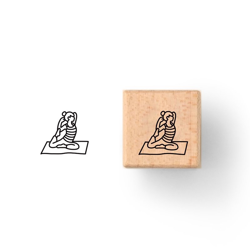 Today Stamps - Yoga - ตราปั๊ม/สแตมป์/หมึก - ไม้ สีกากี