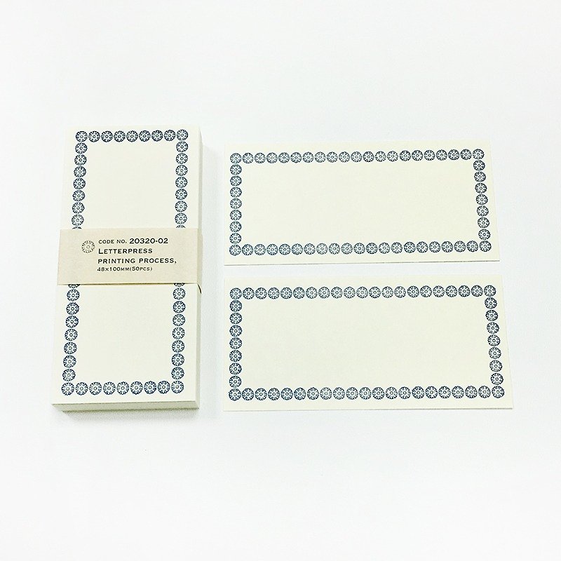 Classiky Letterpress Memo Card / Blue (20320-02) - Sticky Notes & Notepads - Paper Blue