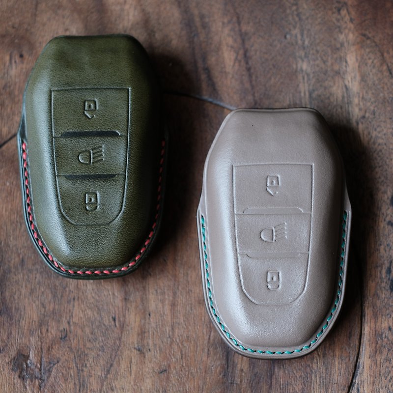 [Yuji] Peugeot 2008 3008 Key Leather Case Flat Front Edition - Keychains - Genuine Leather 