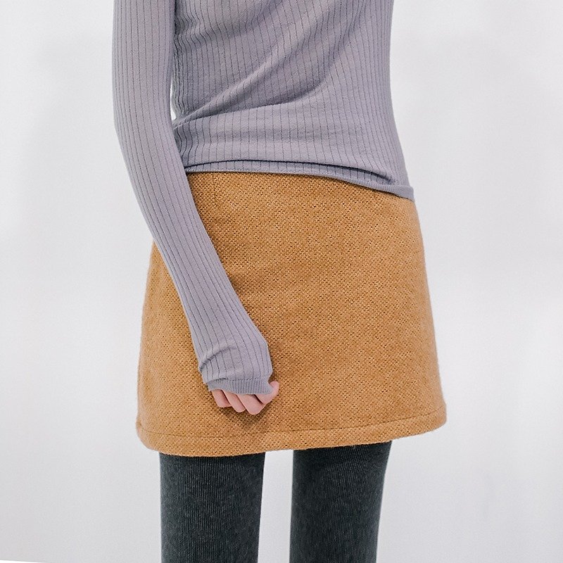 Potatoes, mustard yellow color 100% wool knit A-line skirt skirt Dongkuan wild playful break the dull sense of a winter fire | Fan Tata original independent design women's brands - กระโปรง - ขนแกะ สีเหลือง