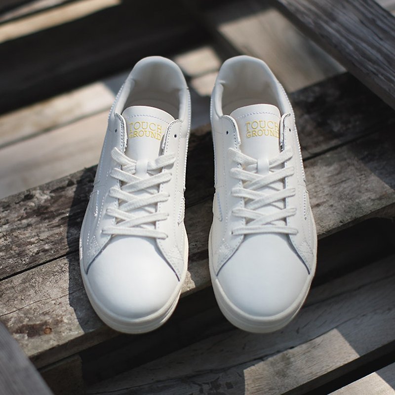 TOUCH GROUND Vintage Rookie OFF WHITE SNEAKER - Women's Casual Shoes - Genuine Leather 