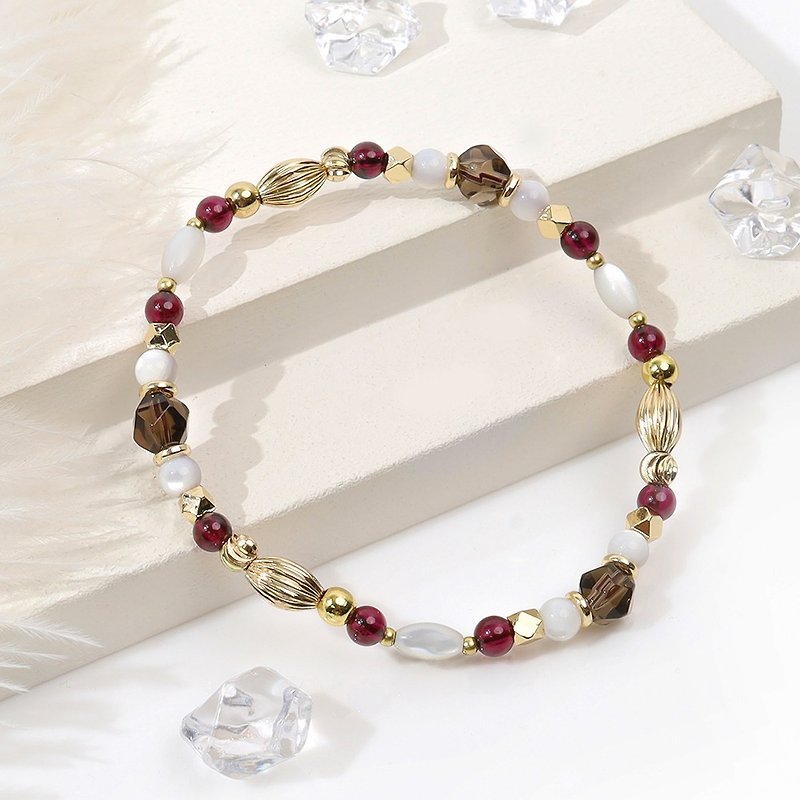 Memory Keeper | S03 Stone Citrine Pearl Crystal Bracelet - Bracelets - Gemstone Brown