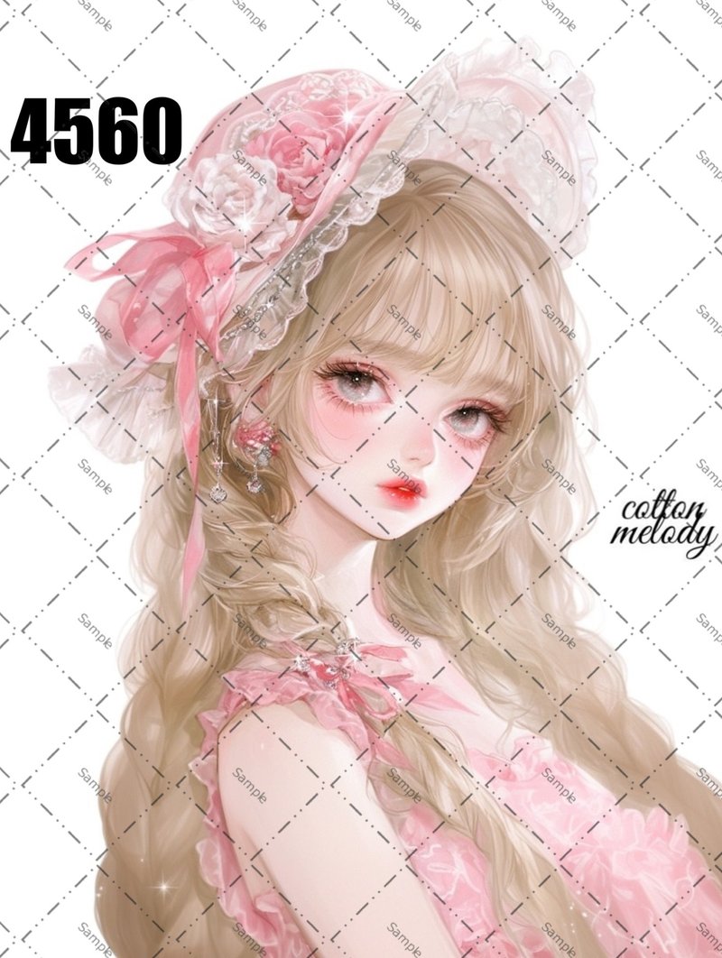 original sticker no.4560 人物ステッカー オリジナルステッカー オリジナル人物ステッカー 装飾ステッカー cotton melody - 貼紙 - 紙 