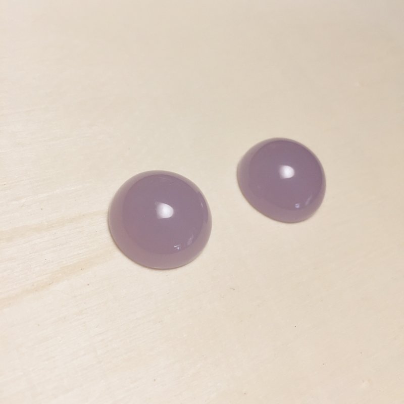 復古果凍芋紫耳環耳夾 - 耳環/耳夾 - 樹脂 紫色