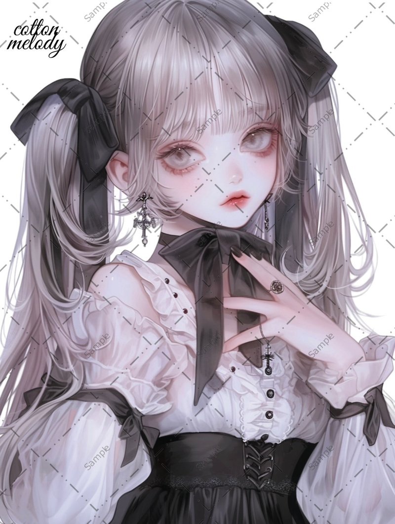 original sticker no.666 人物ステッカー オリジナルステッカー 人物ステッカー 女の子ステッカー オリジナル人物ステッカー - 貼紙 - 紙 