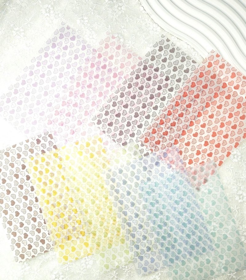 Lovely Heart Confetti Collage Tracing Paper - 便條紙/便利貼 - 紙 多色
