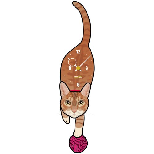 Amazon.co.jp: C-54 茶トラ-猫の振り子時計 : ホーム＆キッチン