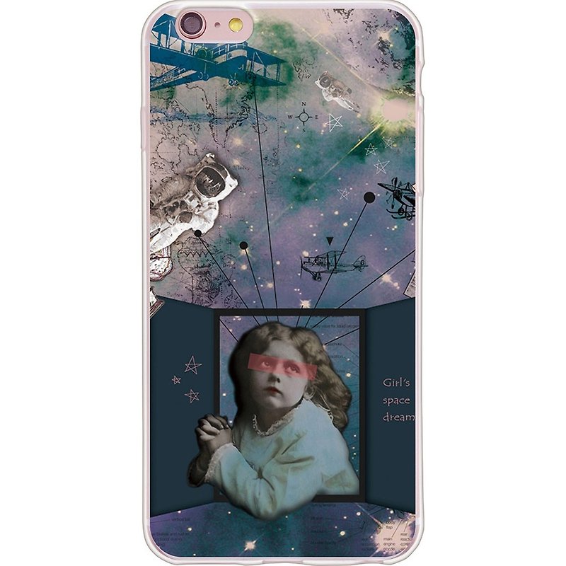 新創系列【女孩的太空夢】-199小姐-TPU手機保護殼 - 手機殼/手機套 - 矽膠 藍色
