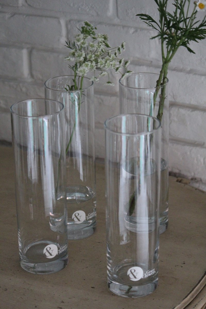 Branded glass vase - เซรามิก - แก้ว สีใส