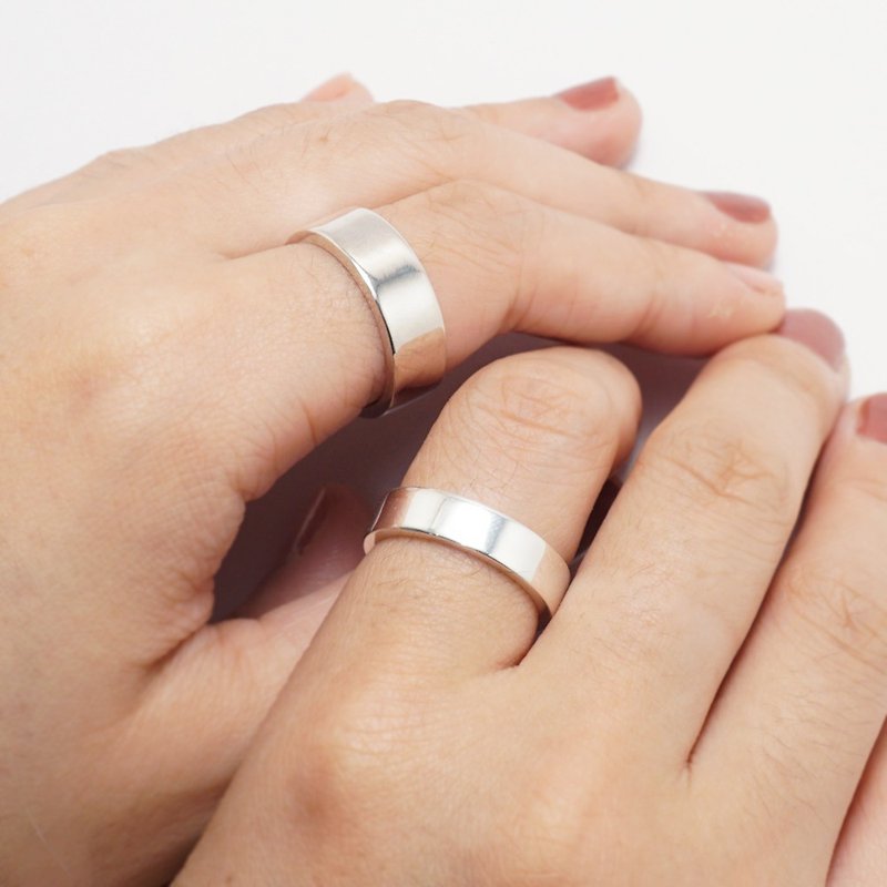 Pair of Rings - Simple Plain Lover's Sterling Silver Pair of Rings (Pair Price) (4/6/7mm Choose 2 Pieces) - Couples' Rings - Sterling Silver Silver