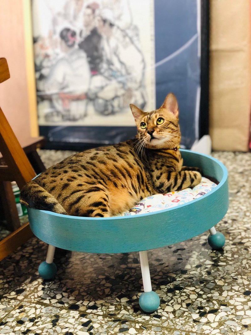 寵物床 貓床 小犬床 飛碟造型床 圓形 貓軟布可洗 - 其他 - 木頭 