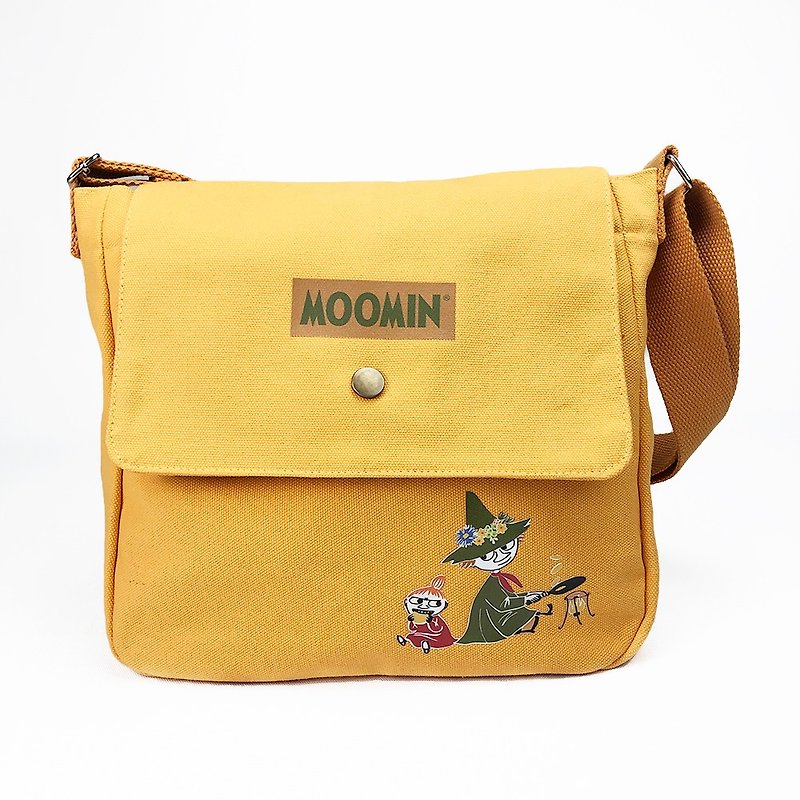 Moomin Lulu Rice Authorized-Messenger Bag (Orange), AE03 - กระเป๋าแมสเซนเจอร์ - ผ้าฝ้าย/ผ้าลินิน สีเขียว