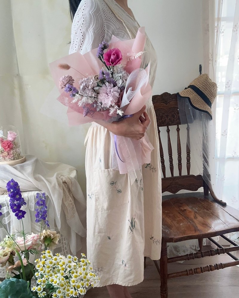 母の日 プリザーブドフラワー 花束 韓国風 ドライブーケ - ドライフラワー・ブーケ - その他の素材 