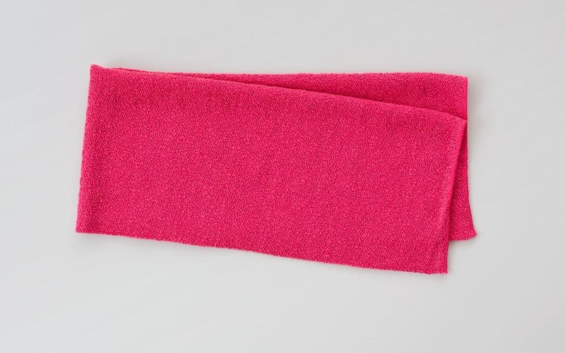 Linen Knit Face Towel (satin) Coral Pink - Fragrances - Cotton & Hemp Red