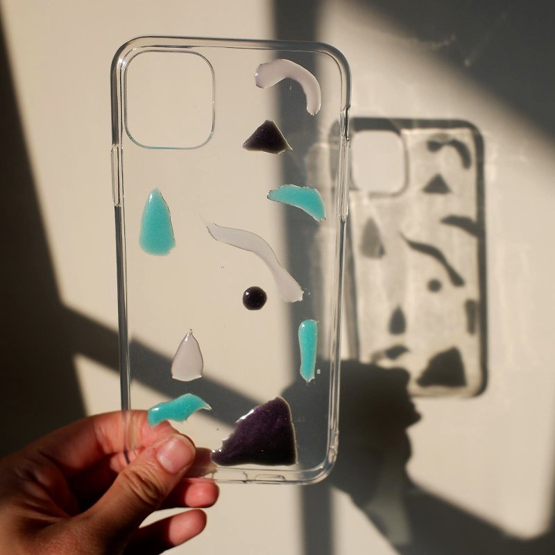 Color palette series original hand-painted abstraction simple resin transparent mobile phone case for IPhone 11 Pro Max