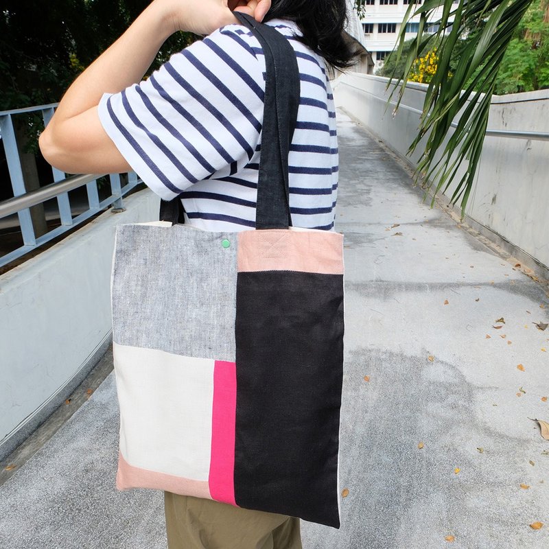 Niko Tote Bag - Neon Pink - 手提包/手提袋 - 棉．麻 粉紅色