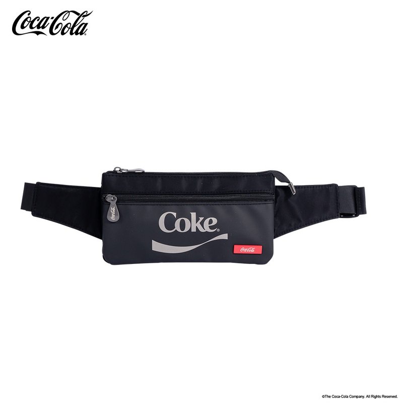 【Coca-Cola可口可樂】腰包 斜肩包 胸包 貼身腰包 側肩腰包 - 側背包/斜背包 - 聚酯纖維 黑色
